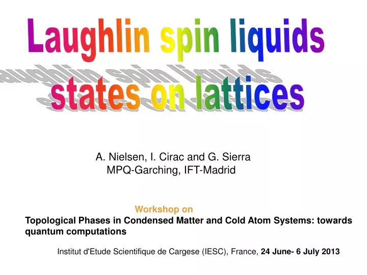 laughlin spin liquids states on lattices