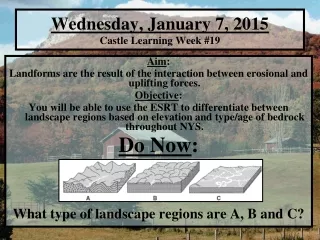Wednesday, January 7, 2015 Castle Learning Week #19