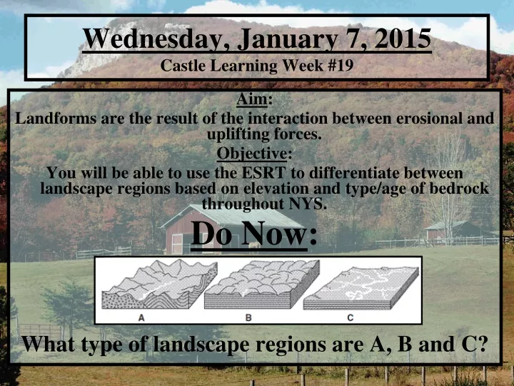 wednesday january 7 2015 castle learning week 19