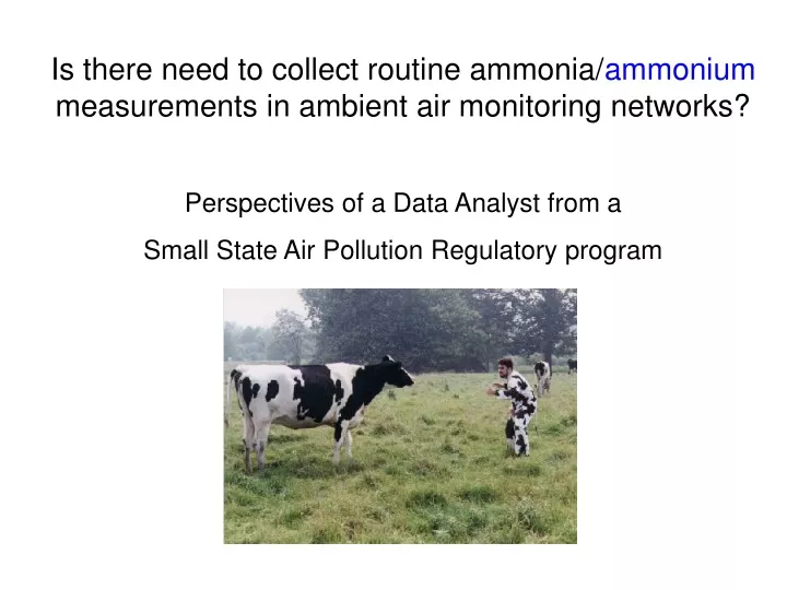 is there need to collect routine ammonia ammonium