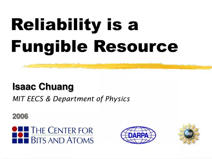 reliability is a fungible resource