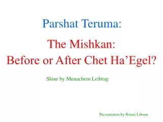 Parshat Teruma: