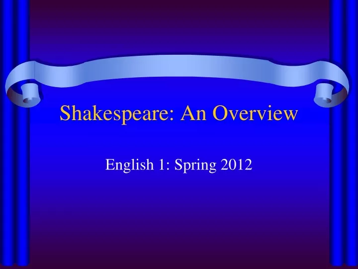 shakespeare an overview