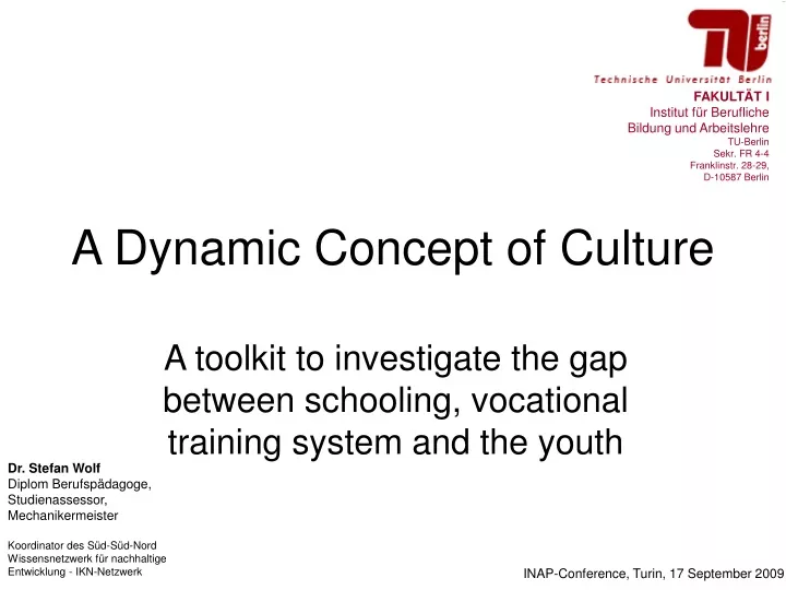 a dynamic concept of culture