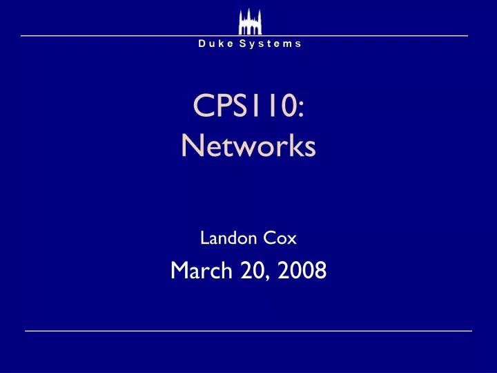 cps110 networks