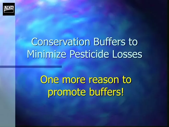 conservation buffers to minimize pesticide losses