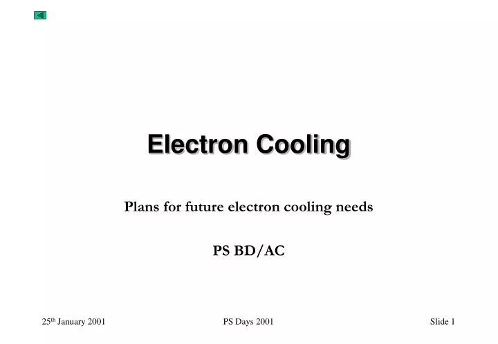 electron cooling