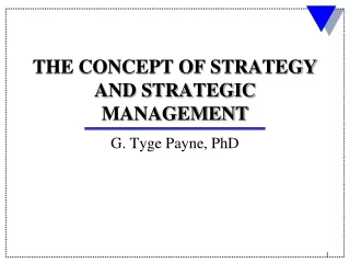 THE CONCEPT OF STRATEGY AND STRATEGIC MANAGEMENT