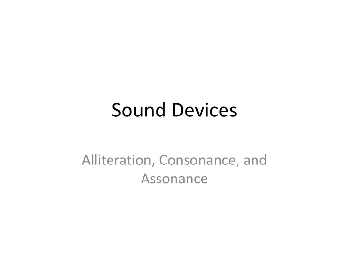 sound devices