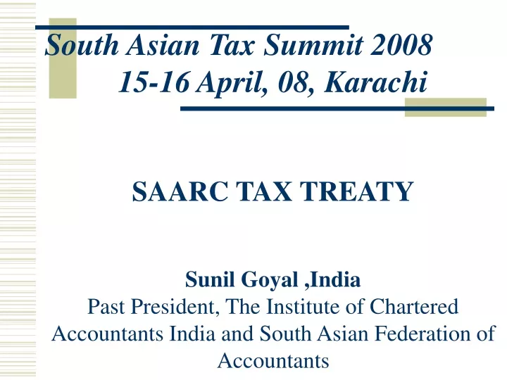 south asian tax summit 2008 15 16 april