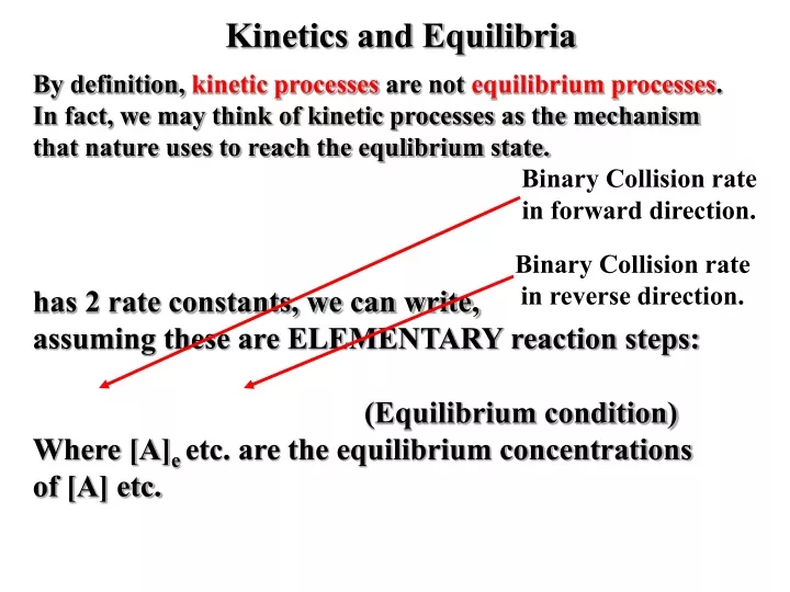 kinetics and equilibria