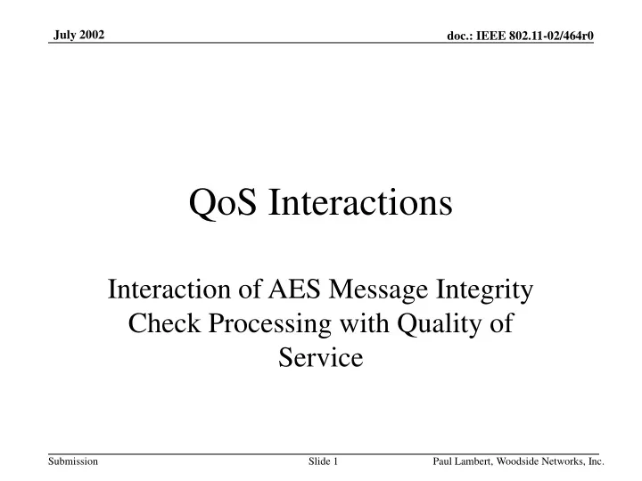 qos interactions