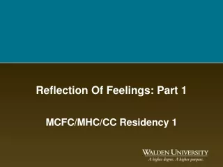 Reflection Of Feelings: Part 1