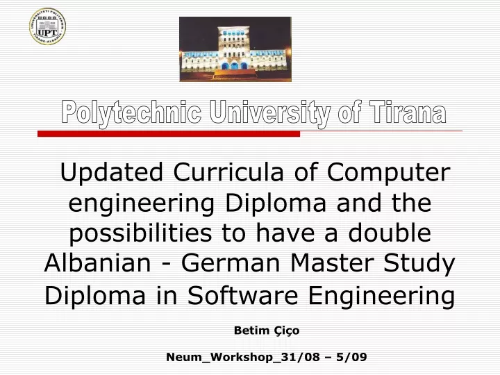 updated curricula of computer engineering diploma
