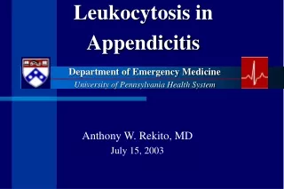 Leukocytosis in Appendicitis