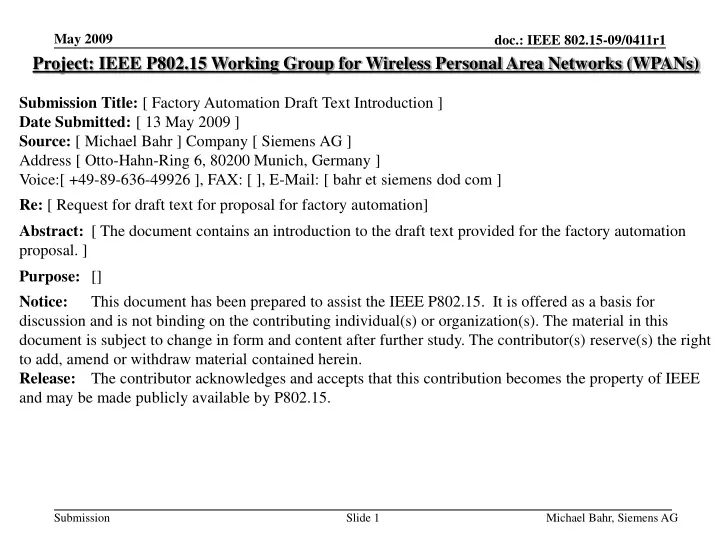 project ieee p802 15 working group for wireless