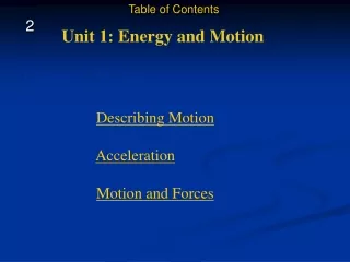 Chapter 2:  Motion