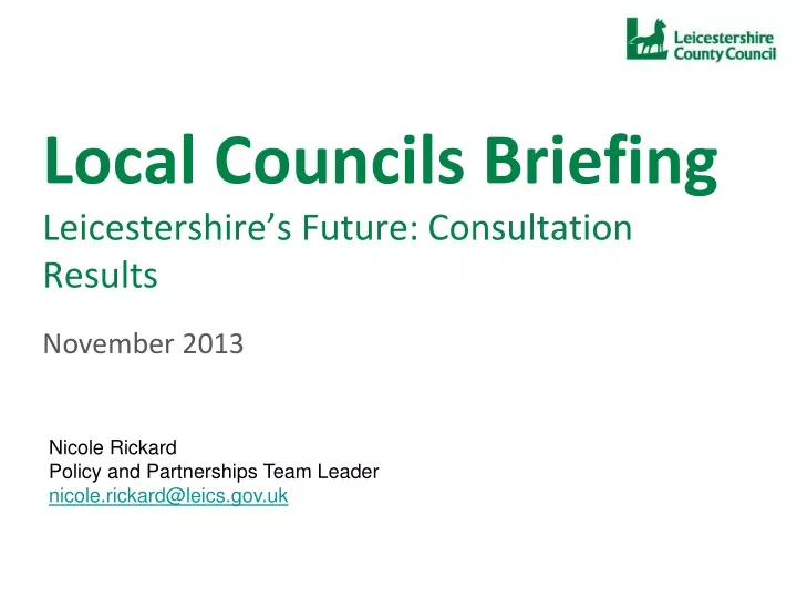 local councils briefing leicestershire s future consultation results