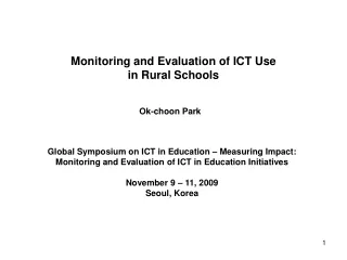 Monitoring  and  E valuation of ICT  U se  in  R ural  School s