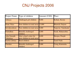 CNJ Projects 2006