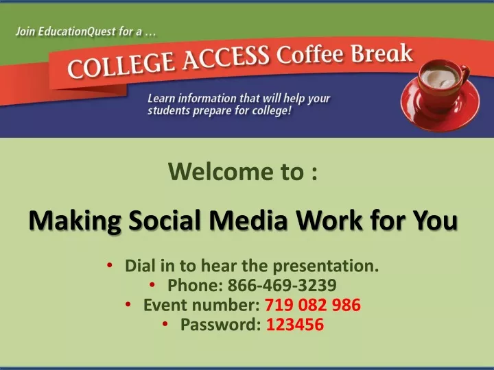 welcome to making social media work for you dial