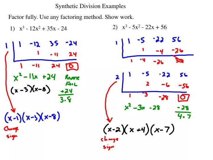 synthetic division examples
