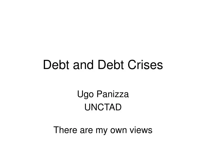 debt and debt crises
