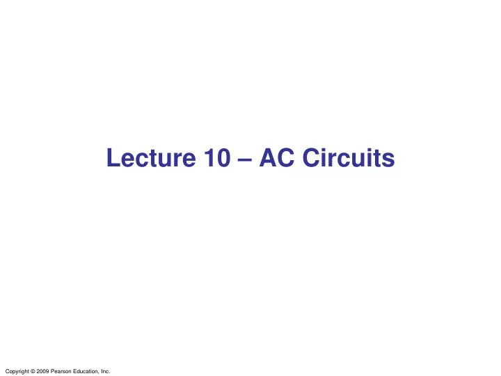 lecture 10 ac circuits