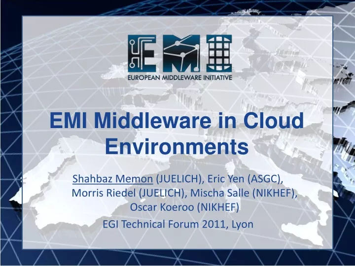 emi middleware in cloud environments