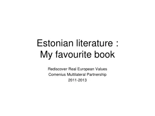 Estonian literature : My favourite book