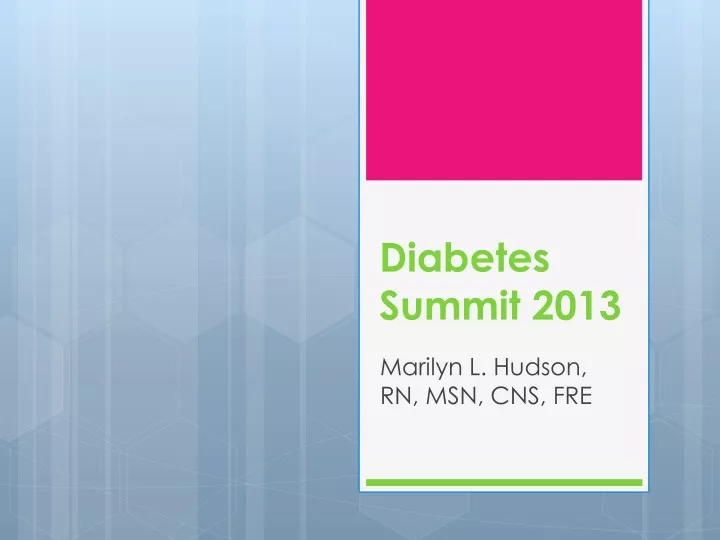 diabetes summit 2013