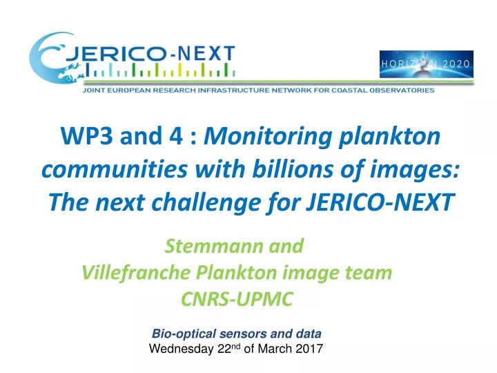 wp3 and 4 monitoring plankton communities with