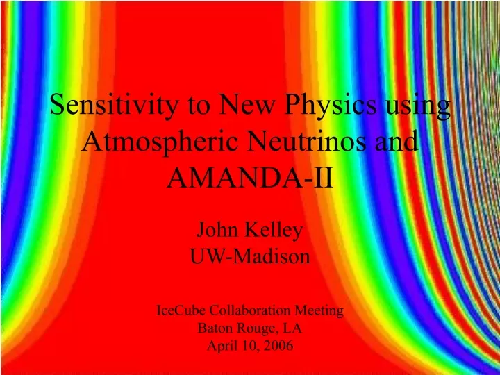 sensitivity to new physics using atmospheric neutrinos and amanda ii