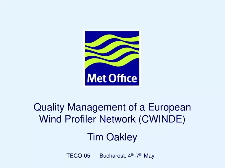 quality management of a european wind profiler