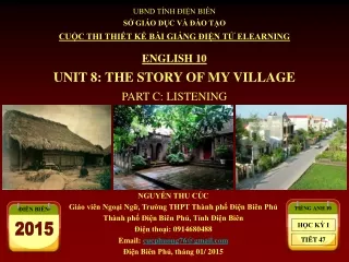 UNIT 8: THE STORY OF MY VILLAGE