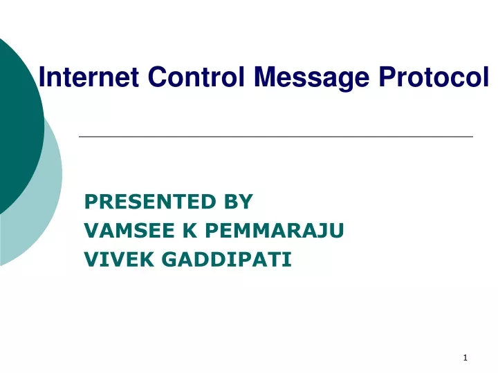 internet control message protocol