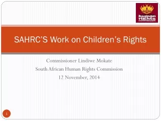 SAHRC’S Work on Children’s Rights