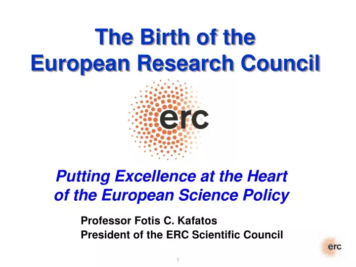 the birth of the european research council