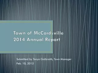 Town of McCordsville 2014 Annual Report