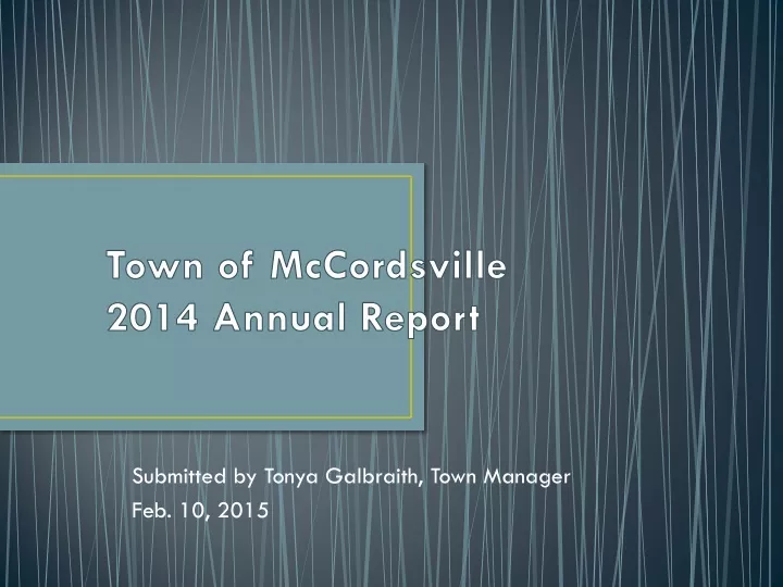 town of mccordsville 2014 annual report