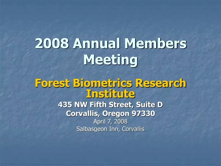 2008 annual members meeting