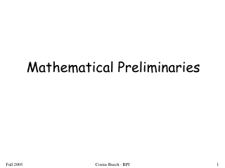 Mathematical Preliminaries