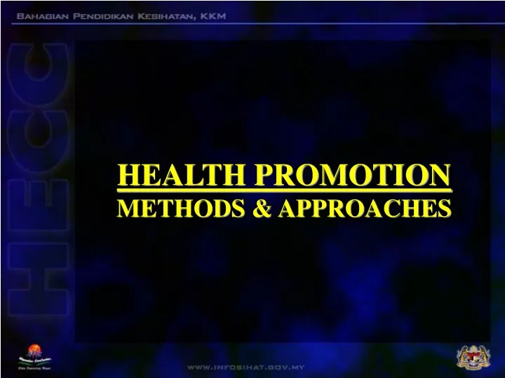 health promotion methods approaches