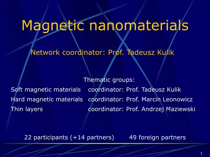 magnetic nanomaterials