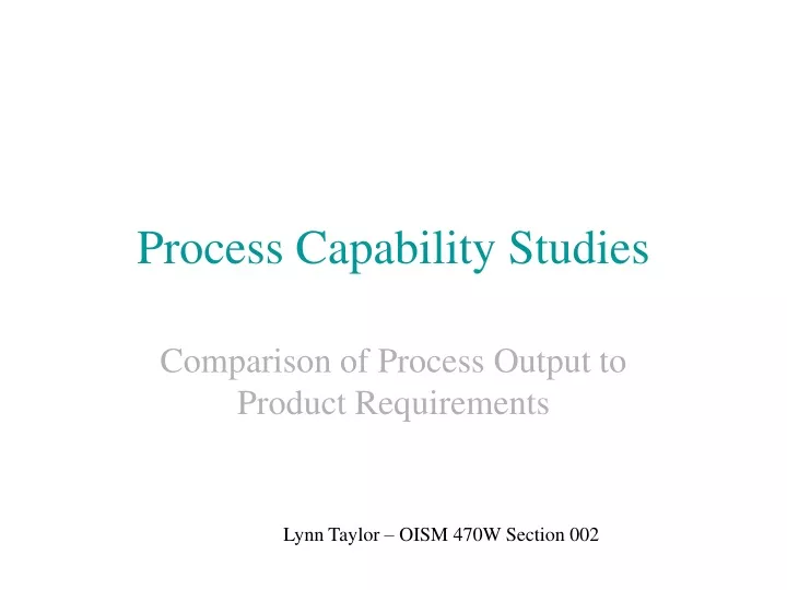 process capability studies