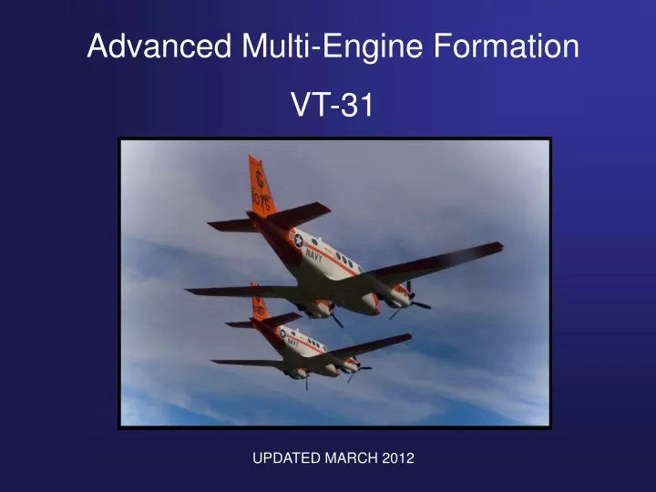 advanced multi engine formation vt 31