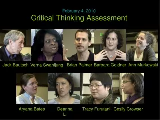 Critical Thinking Assessment