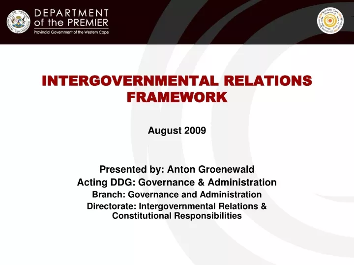 intergovernmental relations framework
