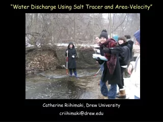 “Water Discharge Using Salt Tracer and Area-Velocity”