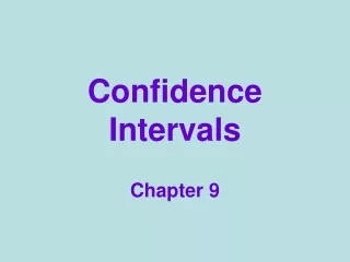 Confidence Intervals